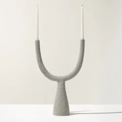 Candelabro Delta in ceramica antracite opaco
