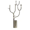 Candelabro doppio in ferro grigio con vaso di Debonademeo