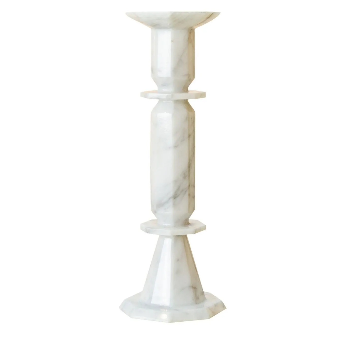 Candelabro Oreadi Nix in Marmo Bianco di Rotella