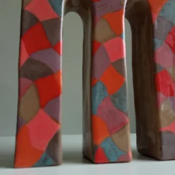 Candeliere decorativo Double-Face in terracotta multicolore
