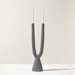 Candeliere Gamma in ceramica blu baltico opaco