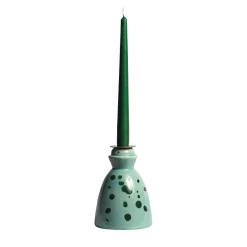 Candeliere in ceramica verde con 4 candele profumate