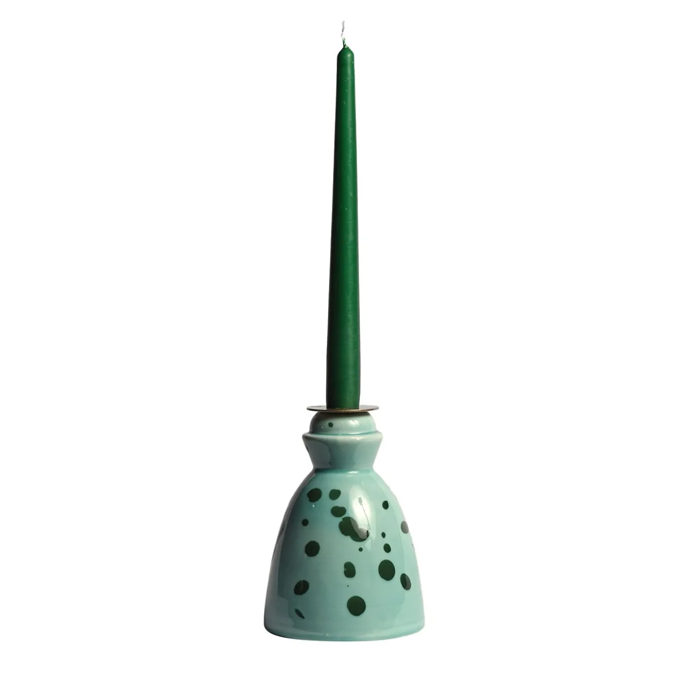 Candeliere in ceramica verde con 4 candele profumate