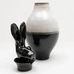 Canopo Lepre Vaso XL bianco e nero