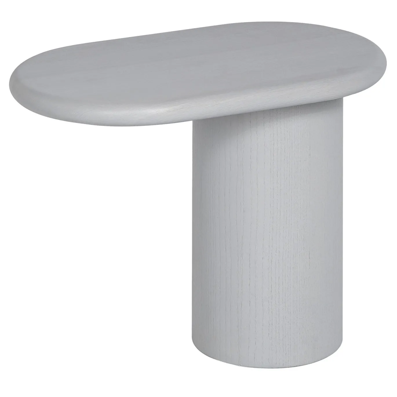 Cantilever S - Tavolo Laterale Ovale in Legno di Frassino Grigio