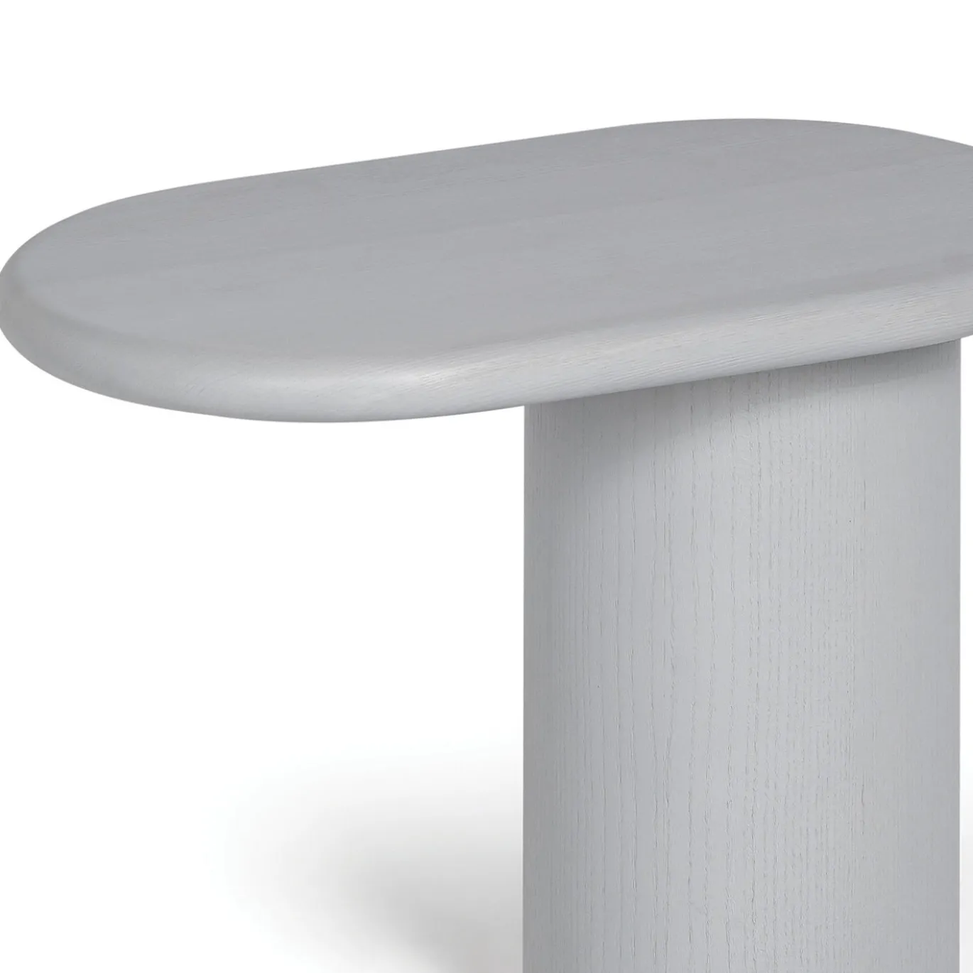 Cantilever S - Tavolo Laterale Ovale in Legno di Frassino Grigio
