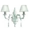 Capodimonte, applique bianca a 2 luci con paralume