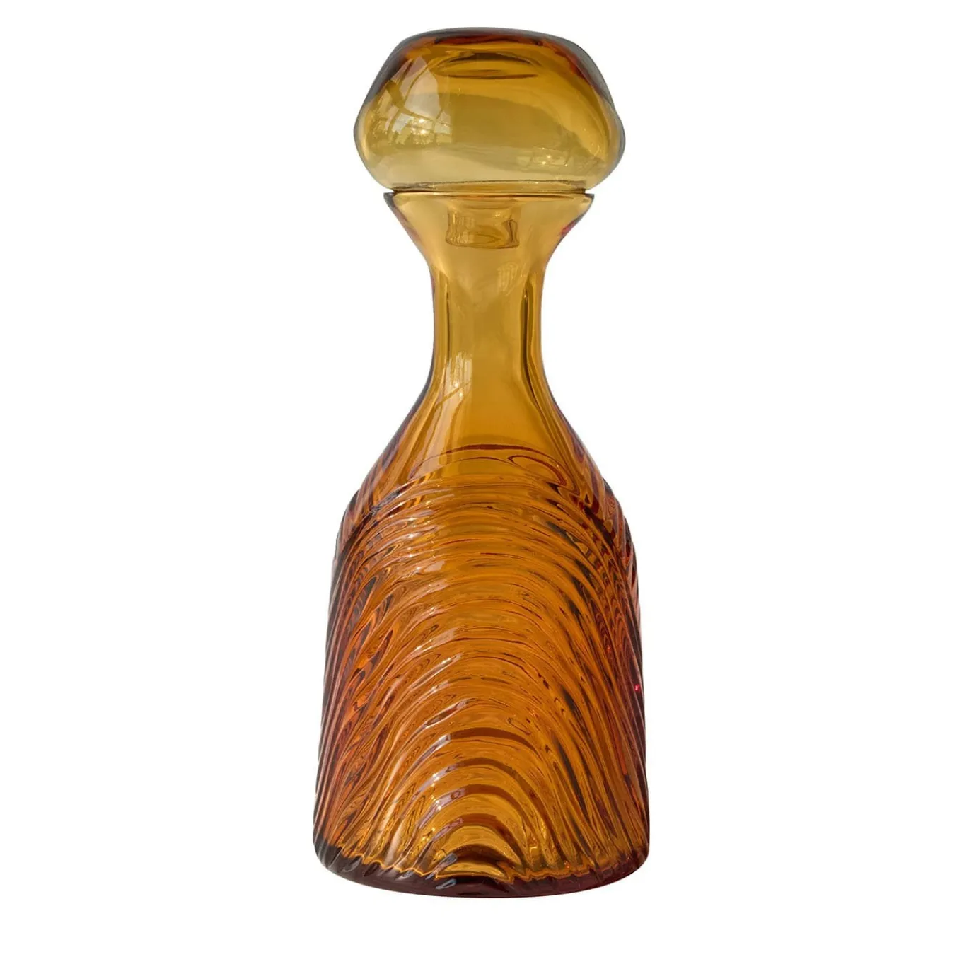 Caraffa in cristallo Grecale Ambra incisa a mano