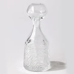 Caraffa in cristallo trasparente incisa a mano Grecale