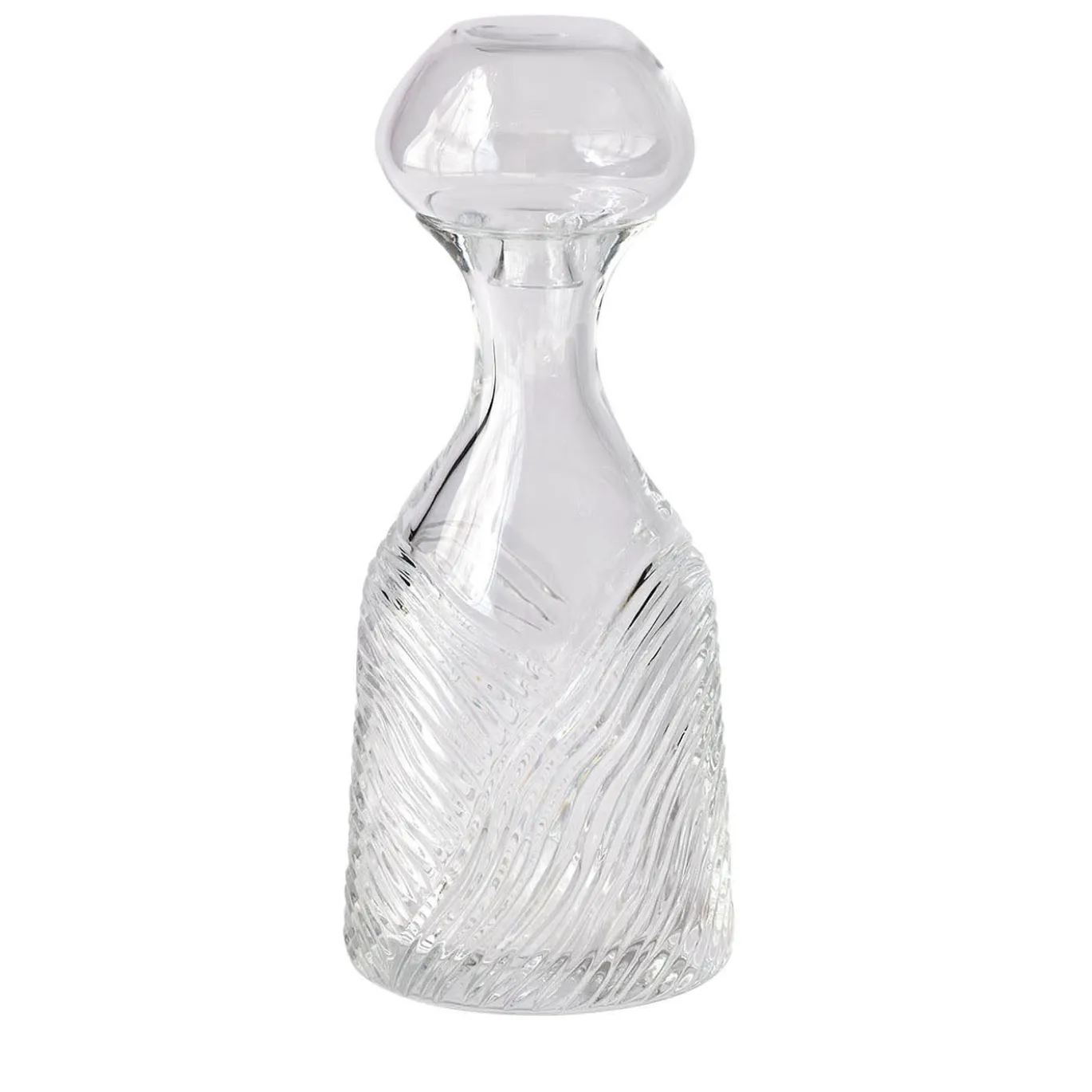 Caraffa in cristallo trasparente incisa a mano Grecale