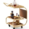 Carrello da bar con ruote in foglia d'oro Zenzero di Sameer Alameen