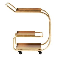 Carrello da bar con ruote in foglia d'oro Zenzero di Sameer Alameen