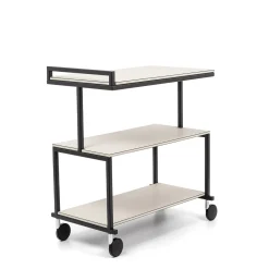 Carrello da Portata Albert in Pelle Bianca