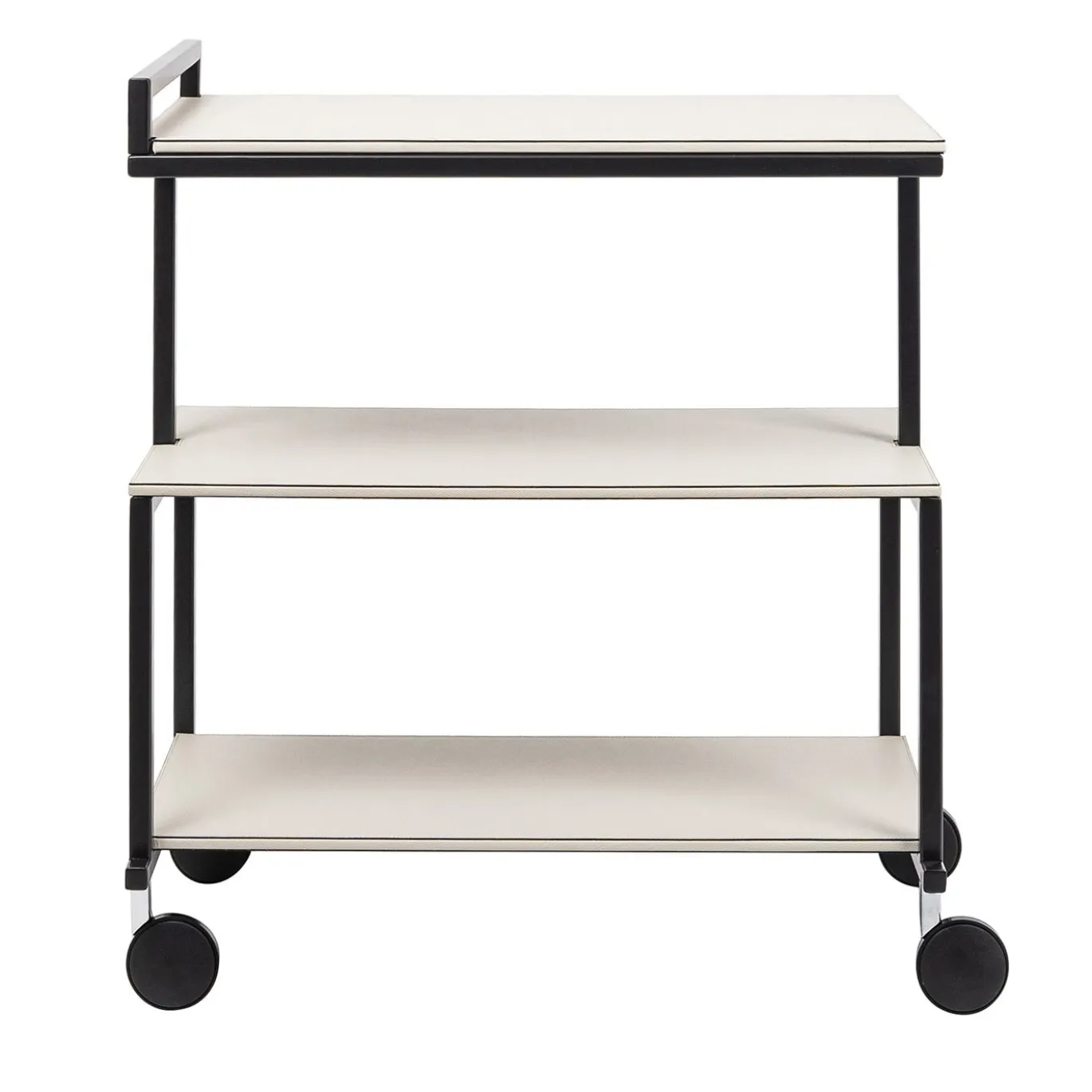 Carrello da Portata Albert in Pelle Bianca