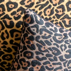 Carrè Marrone Cuscino Quadrato Jacquard Leopardo