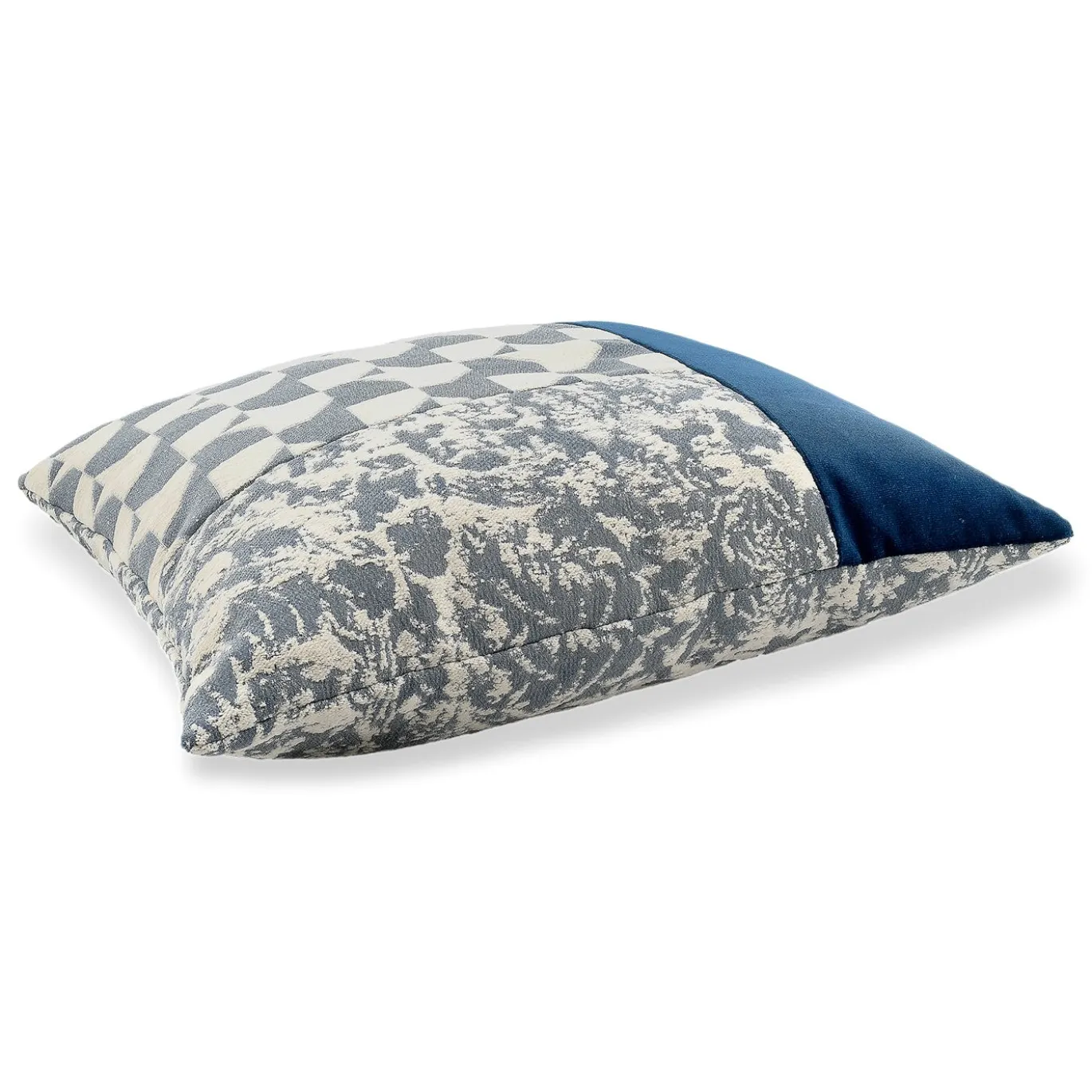 Carré T Blu Pied-de-Poule Cuscino Quadrato