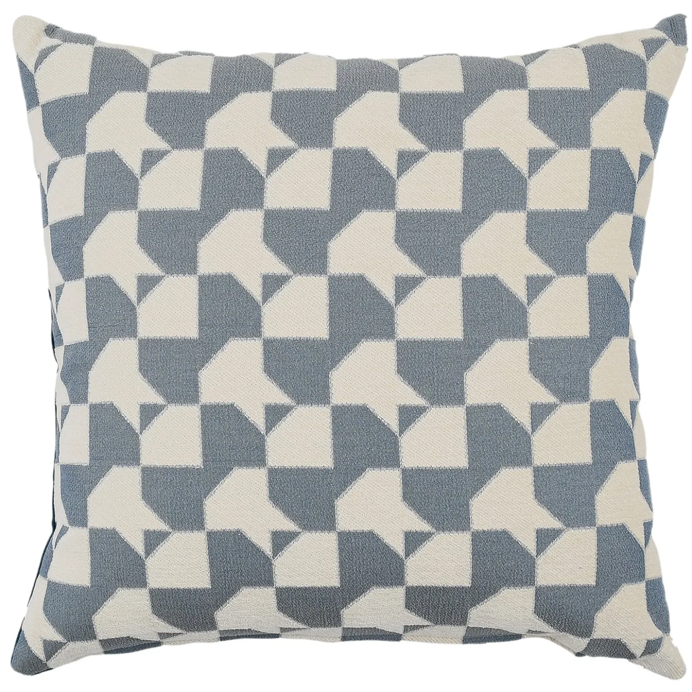 Carrè T Cuscino Quadrato in Velluto Blu e Bianco