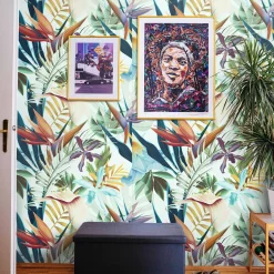 Carta da parati Bali con stampa tropicale