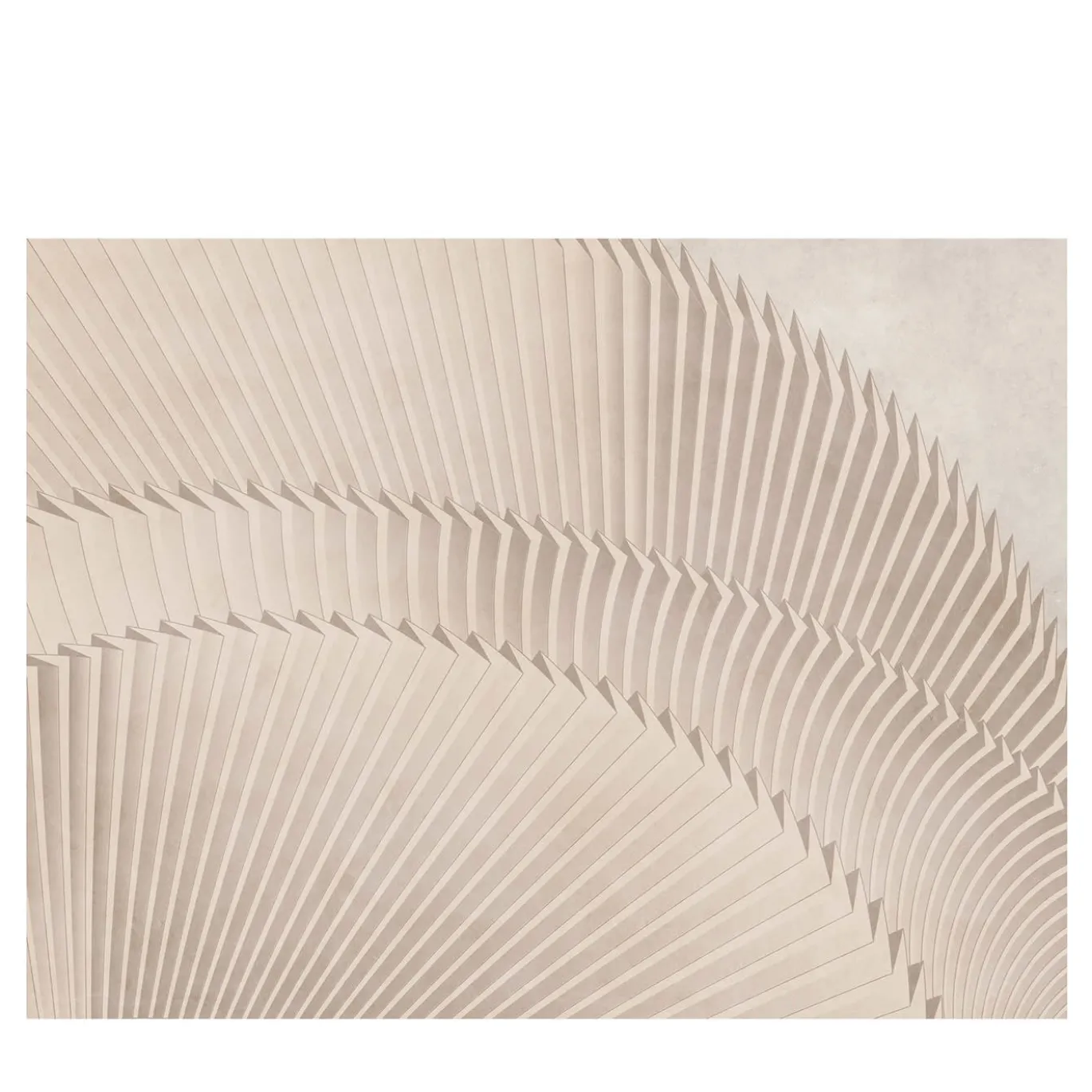 Carta da parati beige Fan plissé orizzontale