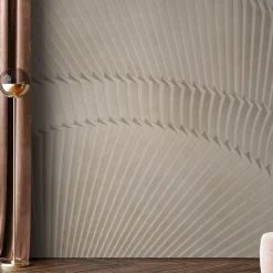 Carta da parati beige Fan plissé orizzontale
