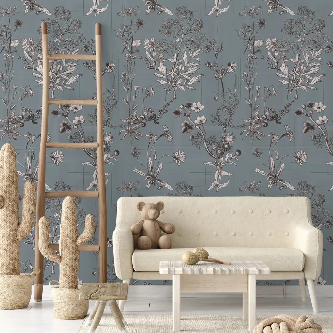 Carta da Parati Boho Floreale con Fiori di Campo