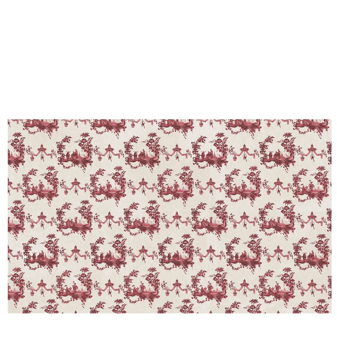 Carta da parati Chinese Toile rossa e beige