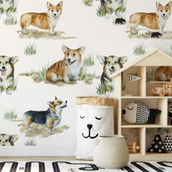 Carta da Parati con Cane Corgi Carino