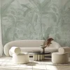 Carta da parati con texture verde foresta tropicale