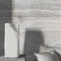 Carta da Parati Effetto Pietra di Marmo Bianco