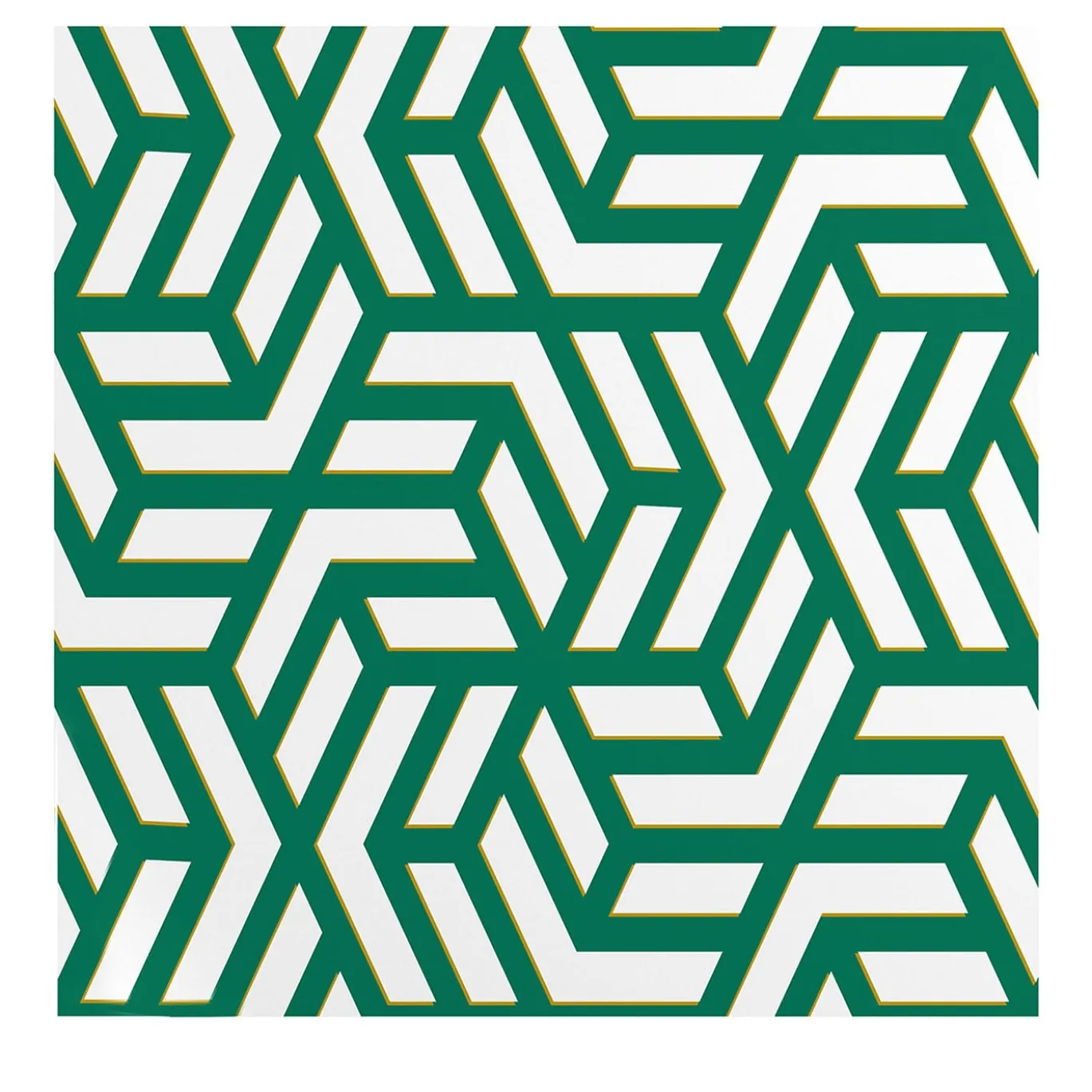 Carta da Parati Geometrica Mid Century Modern Verde e Bianca