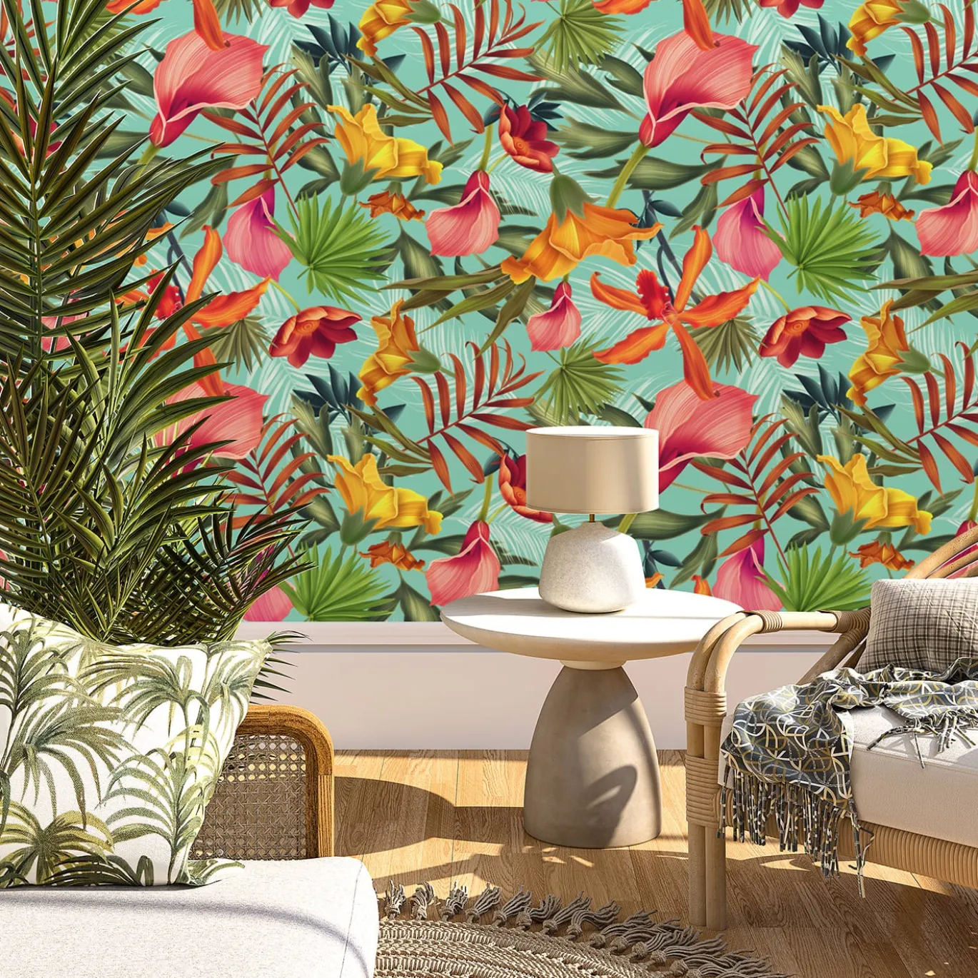 Carta da parati hawaiana Tiki Decor