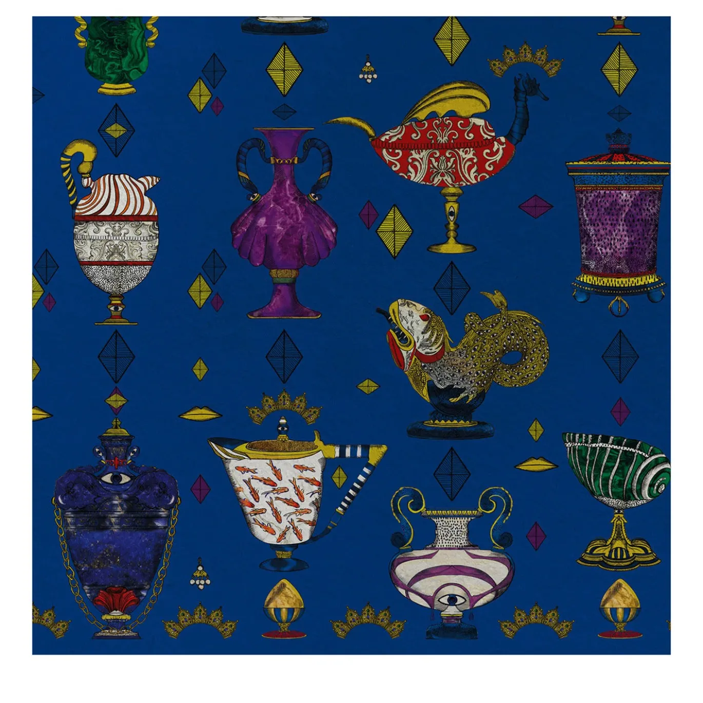 Carta da parati Ludovica Blu Elettrico