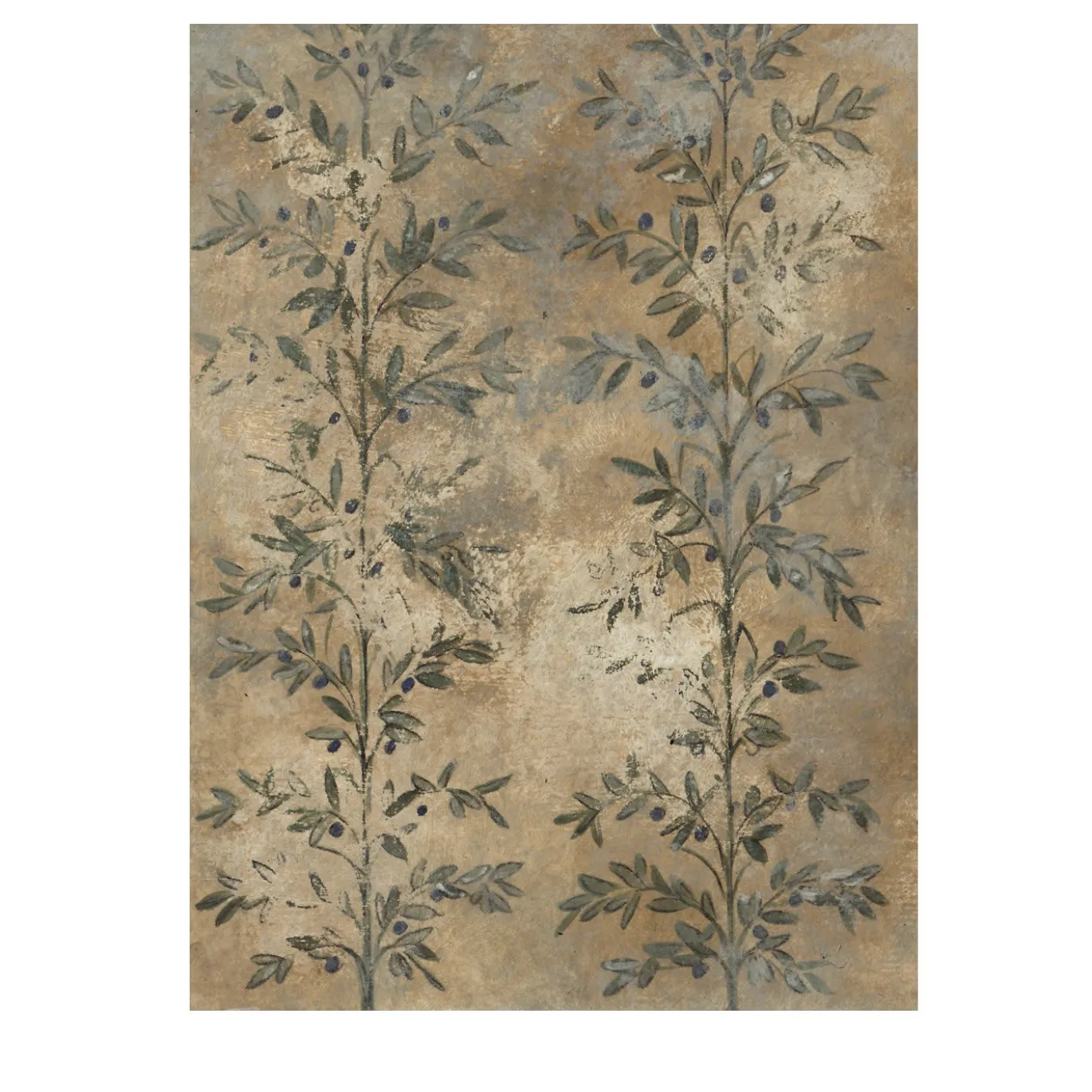Carta da parati oro foglia d'ulivo