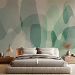 Carta da parati testurizzata Flo Collection Green Shades di Karim Rashid