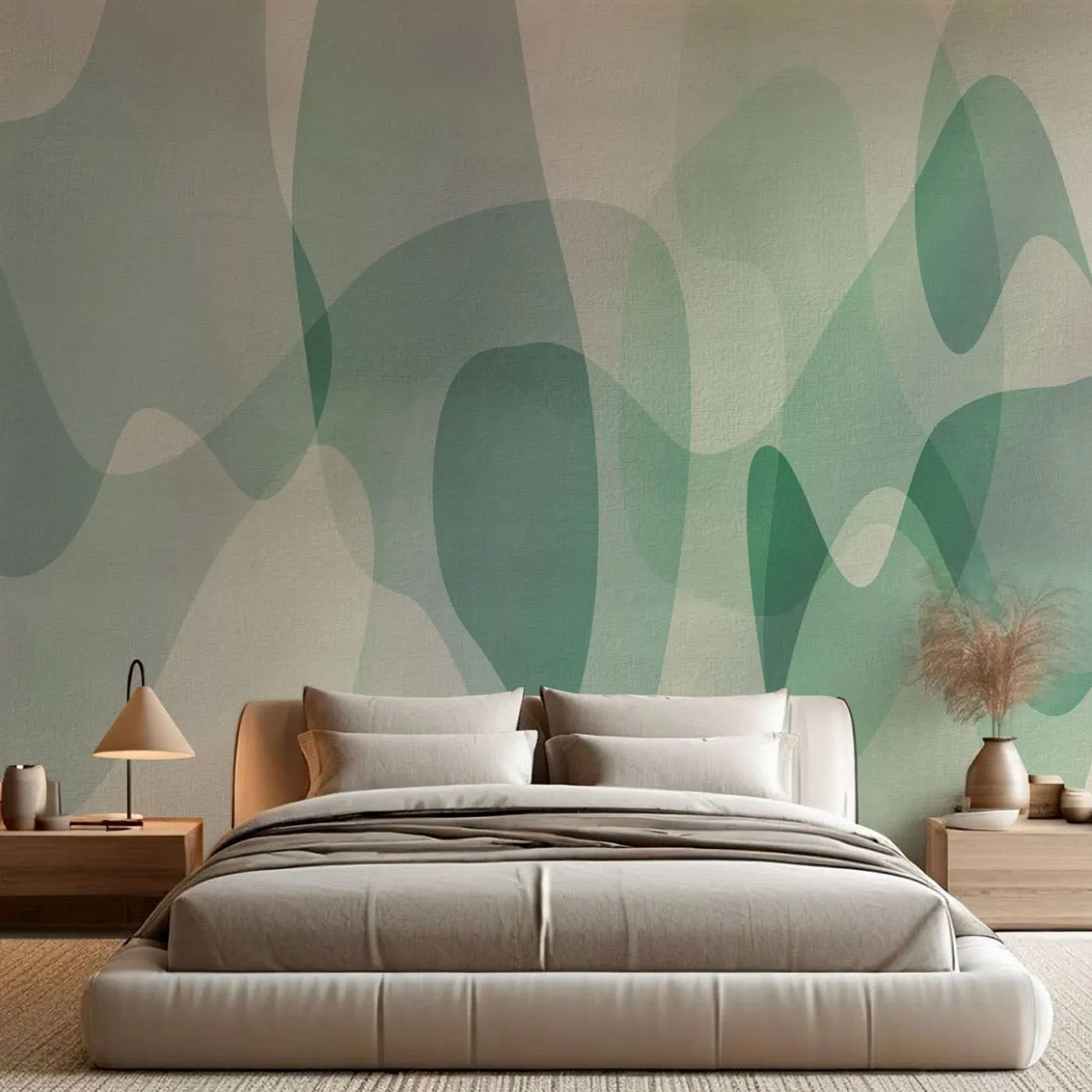 Carta da parati testurizzata Flo Collection Green Shades di Karim Rashid