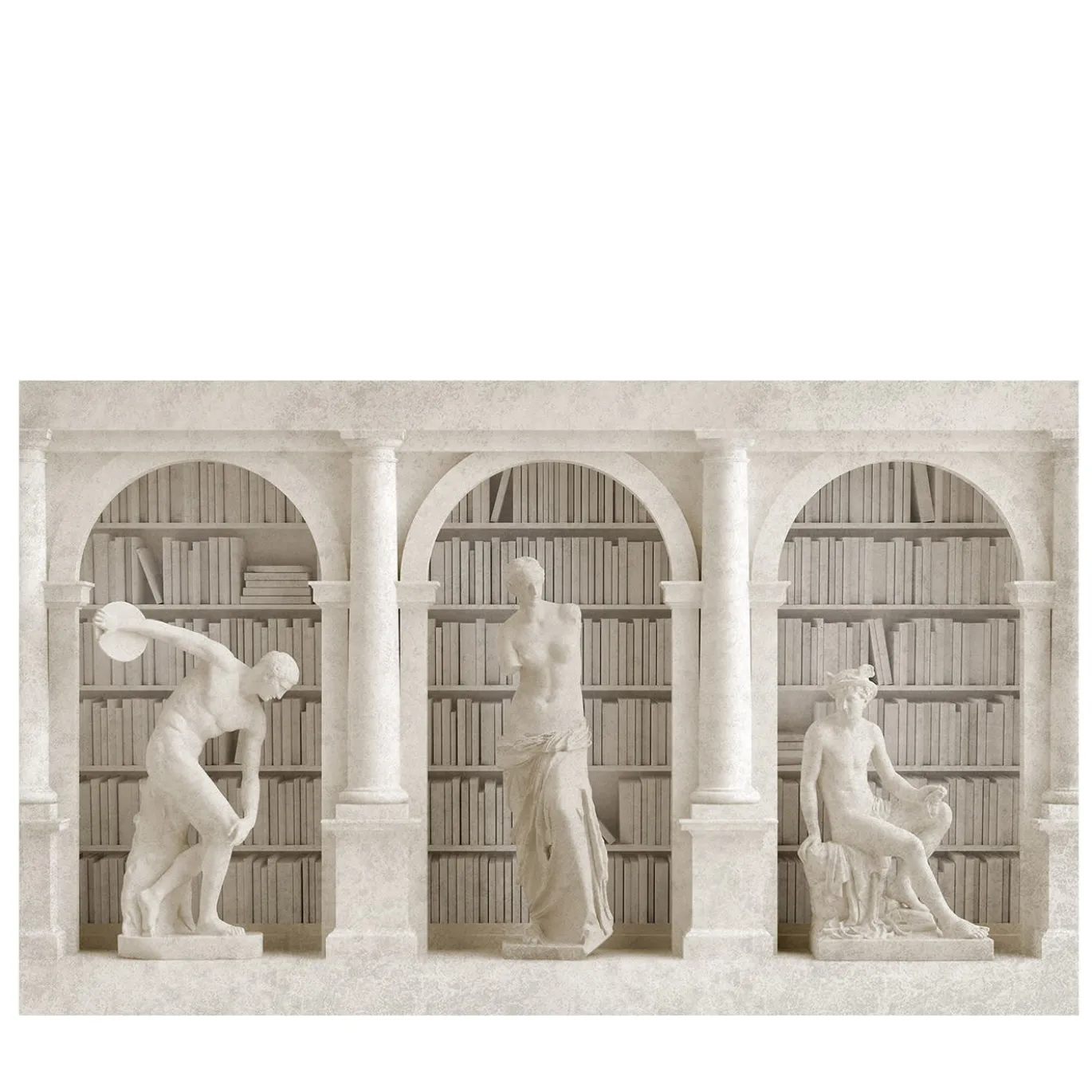 Carta da parati testurizzata con statue di marmo beige