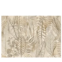 Carta da parati testurizzata con foglie beige