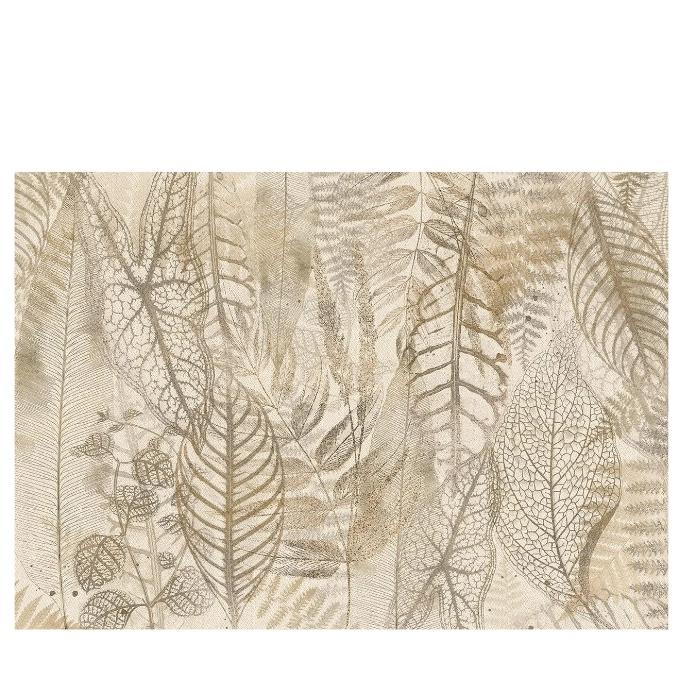 Carta da parati testurizzata con foglie beige