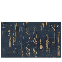 Carta da parati testurizzata con decorazione greca blu