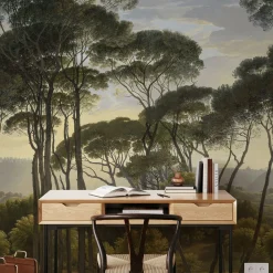 Carta da Parati Vintage Vittoriana con Alberi
