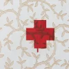 Cassetta di pronto soccorso beige e rossa