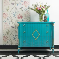 Cassettiera Blu in stile neoclassico