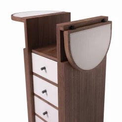 Cassettiera Cocker 10 in legno e pelle