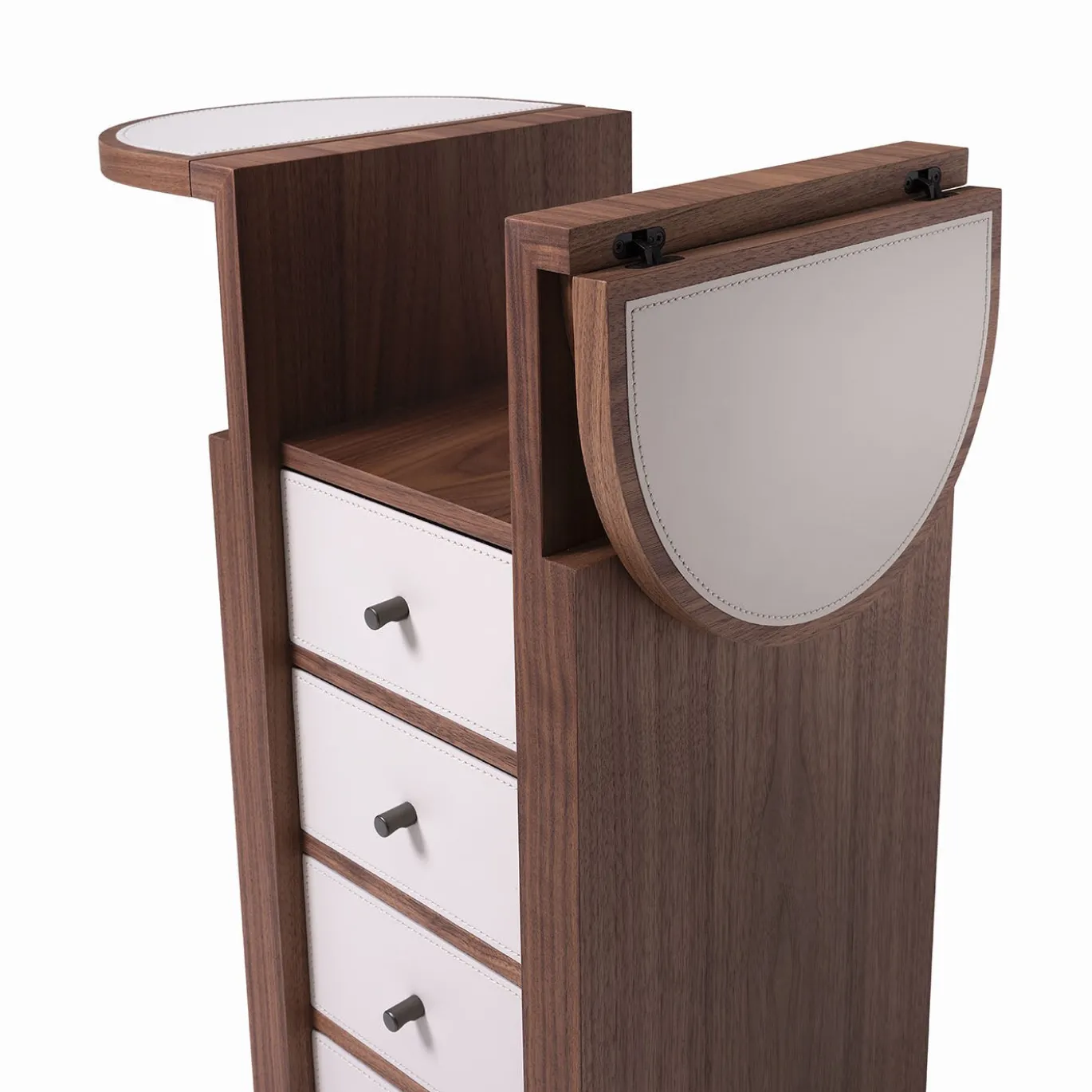 Cassettiera Cocker 10 in legno e pelle