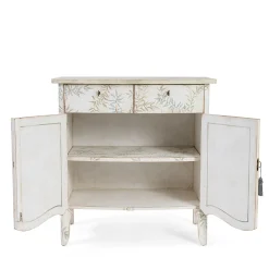 Cassettiera Dorsoduro Bianco Gesso con Motivo Foglie
