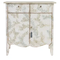 Cassettiera Dorsoduro Bianco Gesso con Motivo Foglie