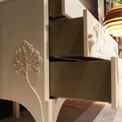 Cassettiera Linpha in Legno di Acero Bianco con 4 Cassetti
