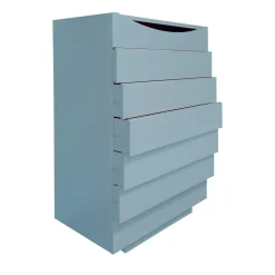 Cassettiera Settimino Azzurro in legno di frassino verniciato