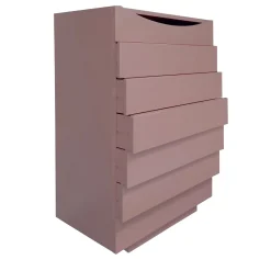 Cassettiera Settimino Rosa in legno di frassino verniciato