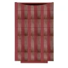 Cassettiera Settimino Strisce in legno di frassino laccato rosso